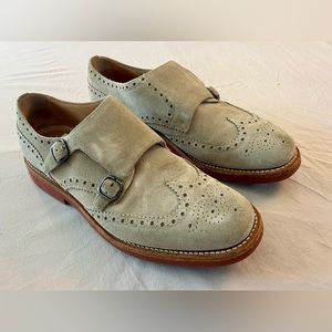 Church’s Beige Suede Double Monkstrap Wingtips Men’s 10.5D